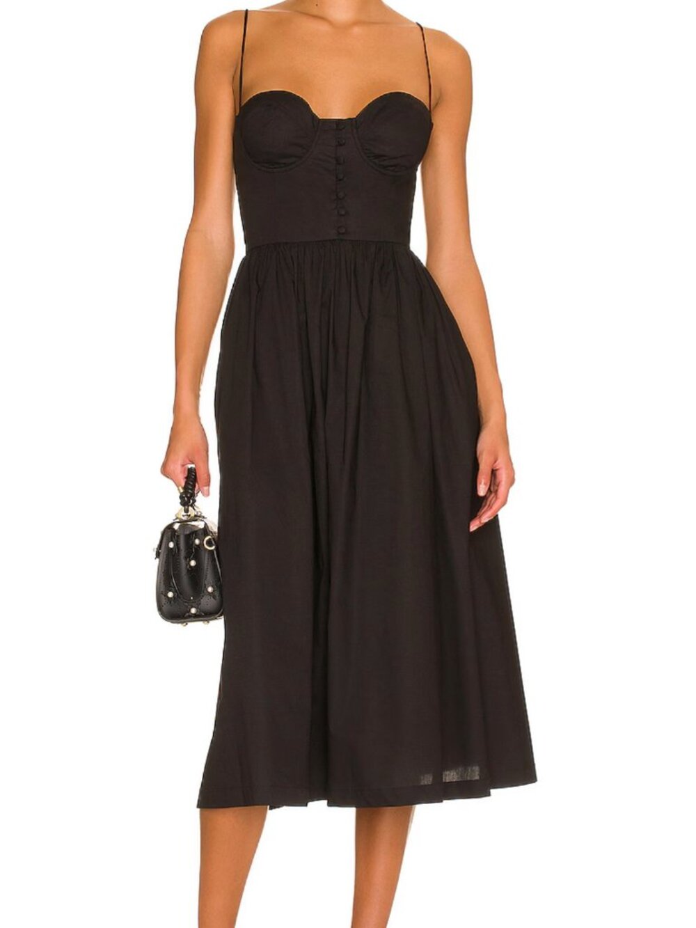 L'Academie The Sonia Midi Dress Black